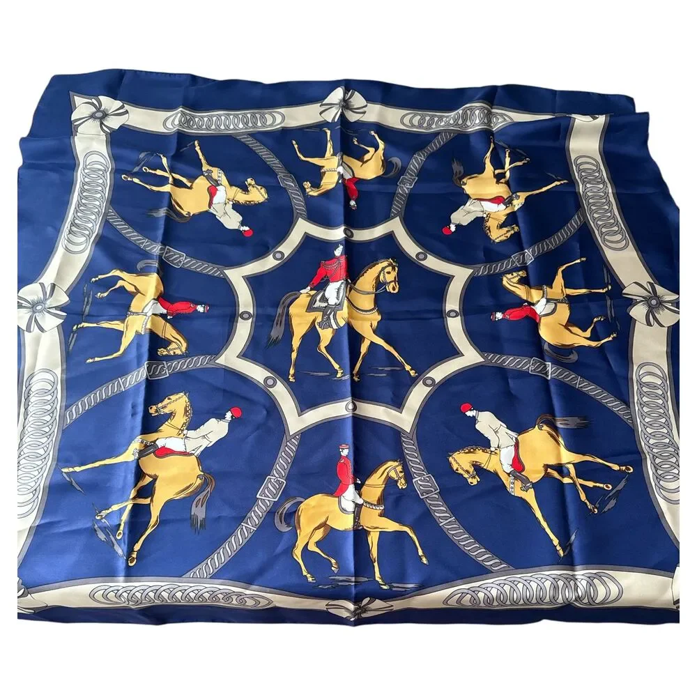 Vtg Equestrian Scarf 34